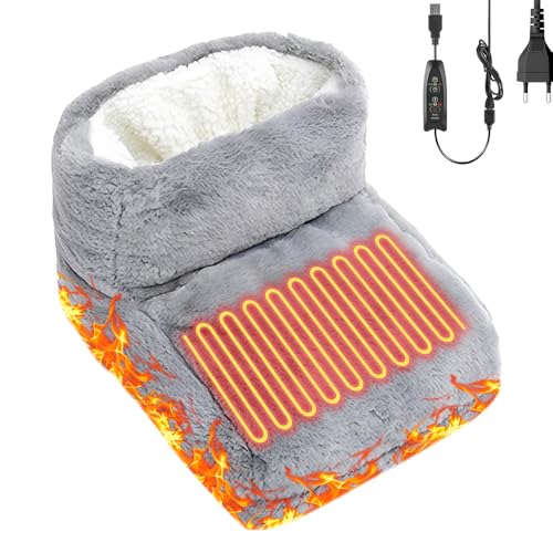 LYPPUL Calientapiés Eléctrico, Calienta Pies Electrico, Calentador de Pies electrico con 3 Niveles de Calor Temporizadores, Cojín Lavable de Calentamiento Rápido para Pies Unisex