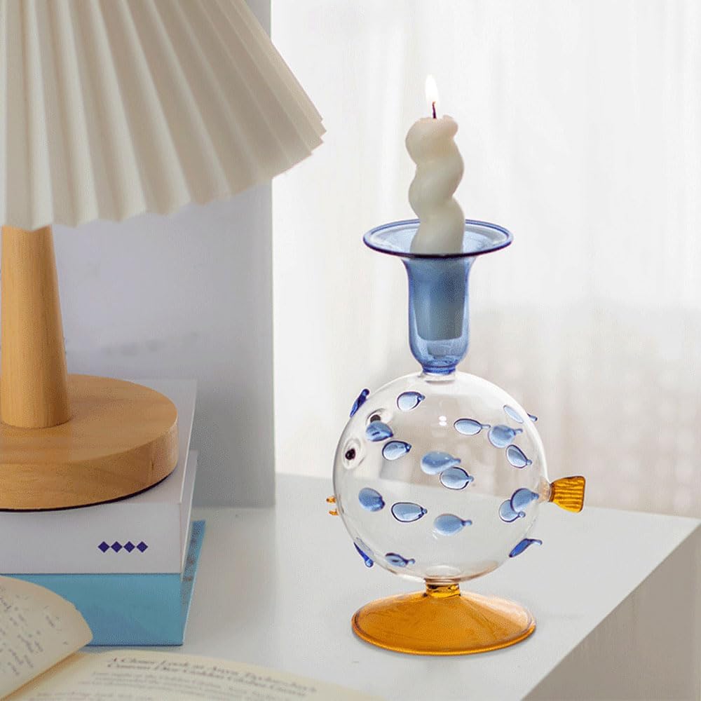 Hurricane Glass Candle Holders for Pillar Candles Multiple Size Home Unique Crystal Glass Holder Tealight Centerpieces-2pcs
