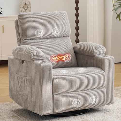 Rocking Chair Nursery Electric Glider Recliner with Massage