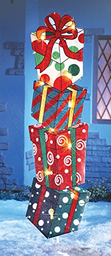 Stackable Lighted Gift Box Presents Festive Outdoor Yard Christmas Holiday Decoration by knl store Stackable Lighted Gift Box Presents Festive Outdoor Yard Christmas Holiday Decoration by knl store