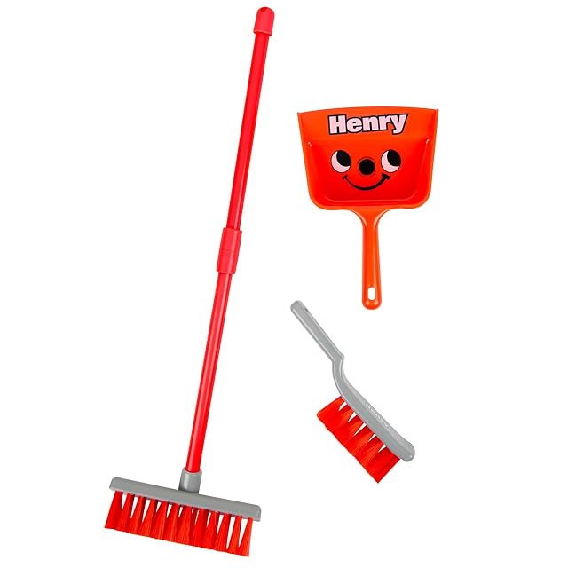 Casdon Juguetes Henry and Hetty. Carrito de Limpieza Henry Deluxe. Set Rojo Inspirado en Henry con Aspiradora…