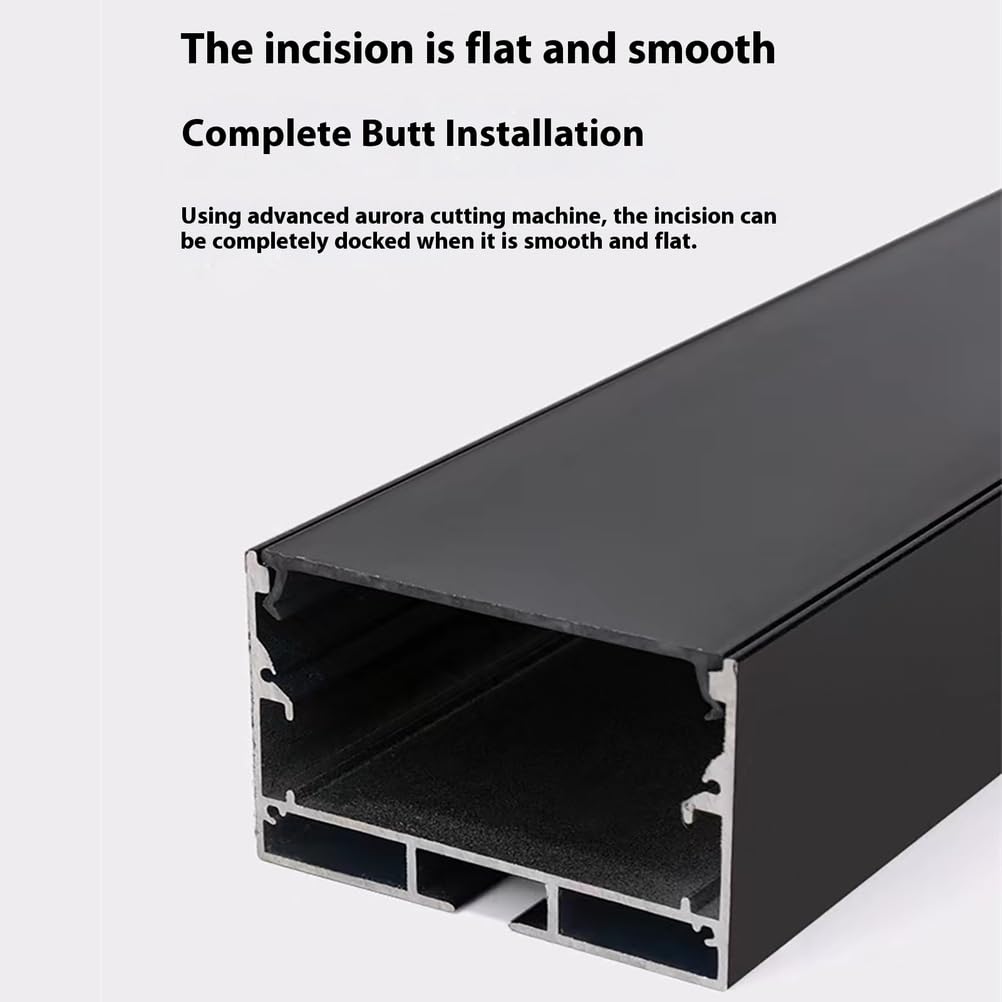 6 m U-förmiges LED-Aluminiumprofil, schwarzer K mit milchig-weißer Abdeckung, 6 m Lichtstreifendiffusor für reibungslose Beleuchtung, 120 x 40 mm, U-S-Systemschienenzubehör