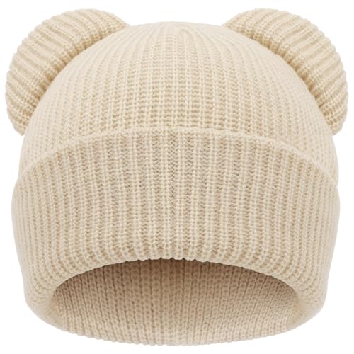 DRESHOW Kleinkind Beanie Baby Wintermützen Baby Weich Stricken...