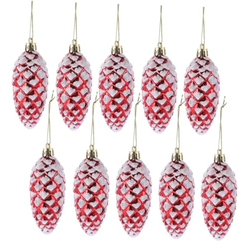 WESIEVYA 10pcs Pommes De Pin Décorations Suspendues pour Sapin De Noël Ornements À Accrocher