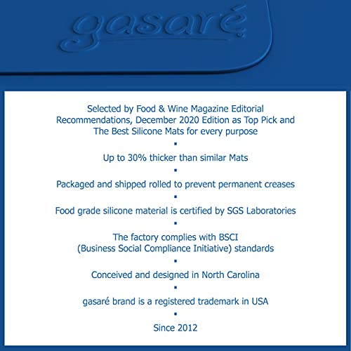 Image of GASARE, Set of 2, Extra Large, Thick, Silicone Mats for Kitchen Counter, Heat Resistant Mats, Countertop Protector, Non-Slip, Easy to Clean, 25 x 17 Inches x 1.4mm, Blue