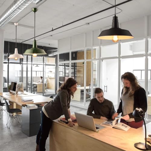 Lámpara colgante de hierro negro estilo industrial para comedor rústico de 14 pulgadas 6
