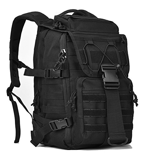 REEBOW GEAR Military Tactical Backpack Army 3 Day Assault Pack Bug Bags Molle Laptop Backpacks Rucksacks for Outdoor Travel School 15 15.6 inch Laptops Daypack Black