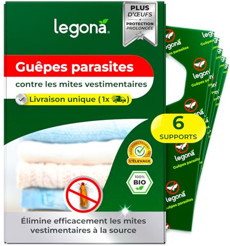 Trichogrammes contre les mites Legona | Lot de 6 cartes anti-mites textiles