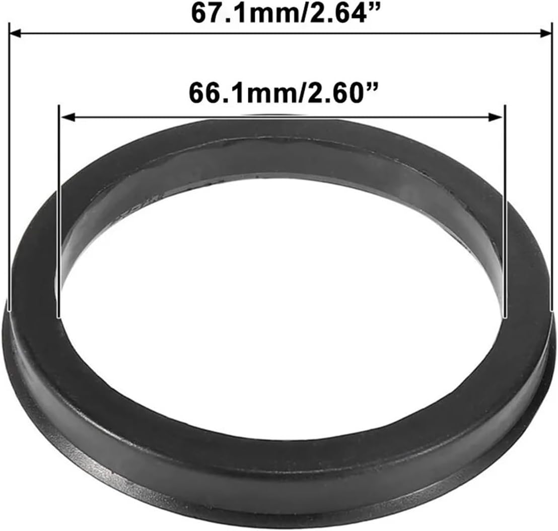 Wheel Spacers 4pcs Wheel Hub Centric Rings 67.1-54.1 56.1 56.6 57.1 58.1 59.1 60.1 63.4 64.1 65.1 66.1mm Black ABS(67.1-65.1mm-4PCS)