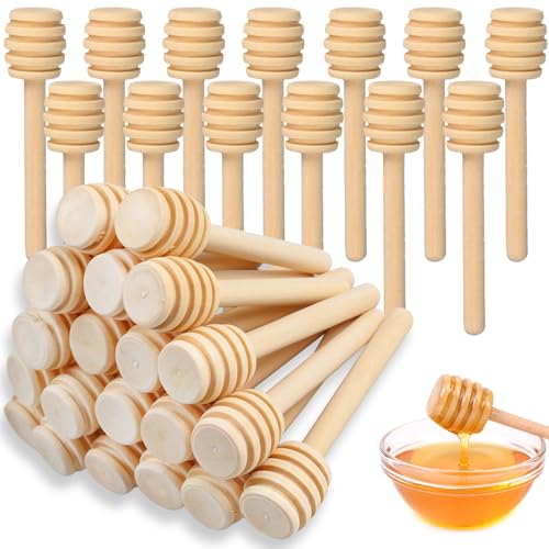 25 Stück Honiglöffel Holz,8 cm Mini Rührstäbchen aus Holz Honig,Honigspender Tropf und Kleckerfrei für Honig Sirup Tropf Marmelade...
