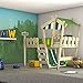 WICKEY Lit Enfant 'Crazy Hutty' Lit Mezzanine - Lit cabane avec sommier à Lattes - 90x200 cm