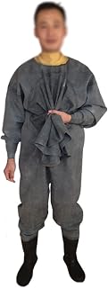 FAXIOAWA Unisex Fishing Waders, Full Body Rubber Chest Waders, Heavy Duty Fishing Hunting Chest Waders, One-Piece Fishing Suit with Non-Slip Rubber Boots, Suitable for Fishing, Farming,Dark Grey,45EU