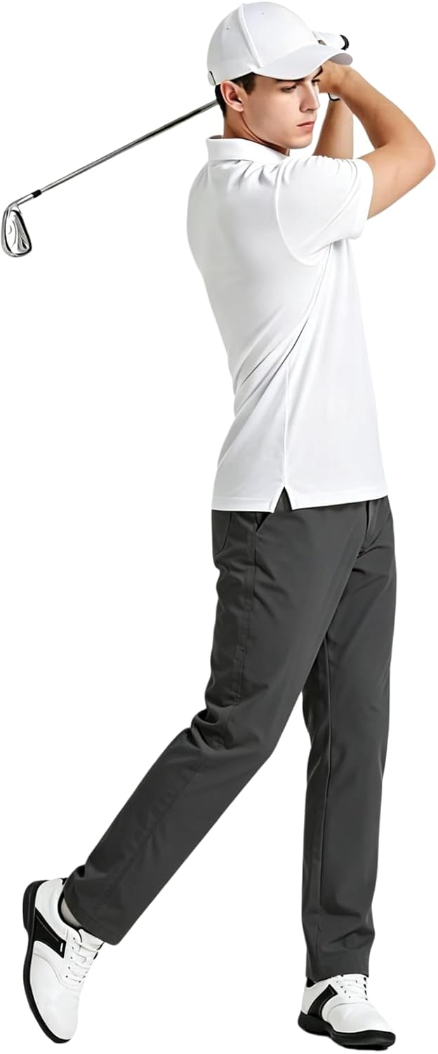 Men's Pants Casual Lightweight Quick Dry Golf Hiking Work Travel Outdoor Sport Cargo Pants with Pockets