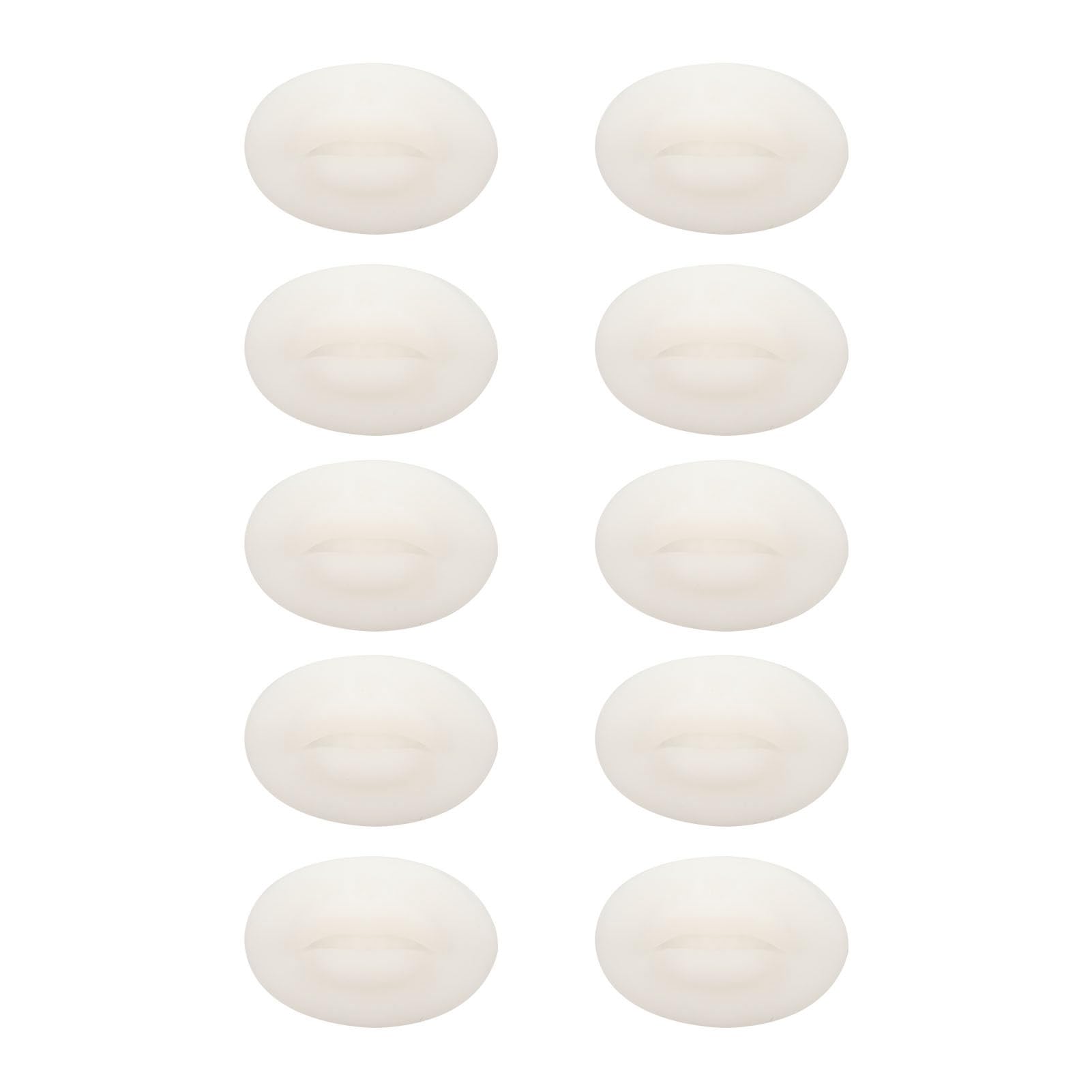 Tattoo Practice Lips, 10pcs Practice False Lips with Teeth Shape Soft Silicone 3D Tattoo Practice Lips for Better and Experience Non fading Compact Size Wide Application (Semi Transparent White)