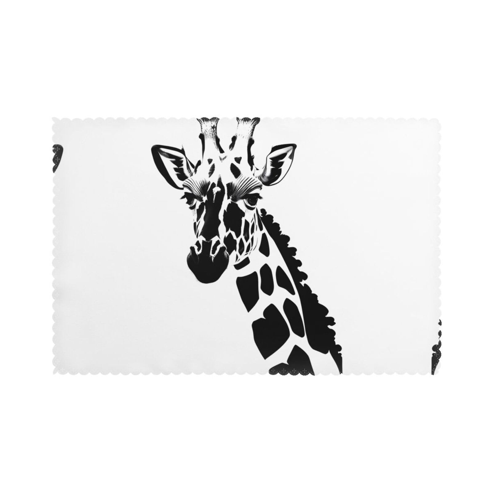 Set de table protection chaleur motif girafe lot de 6
