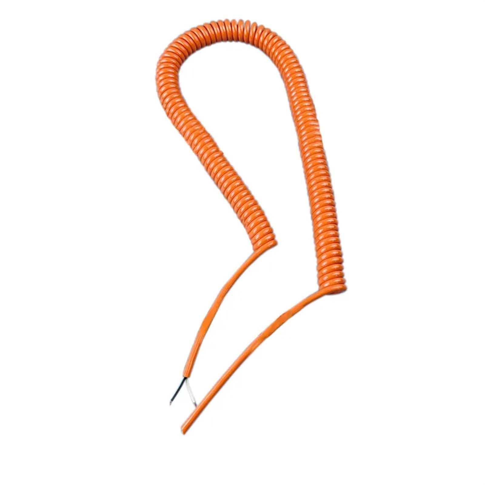 Przedłużacz zwijany 2 żyły 20AWG Spiralny kabel termokurczliwy Pomarańczowy odcinek sprężynowy 1-10 metrów Drut teleskopowy(Stretch 6 Meters)