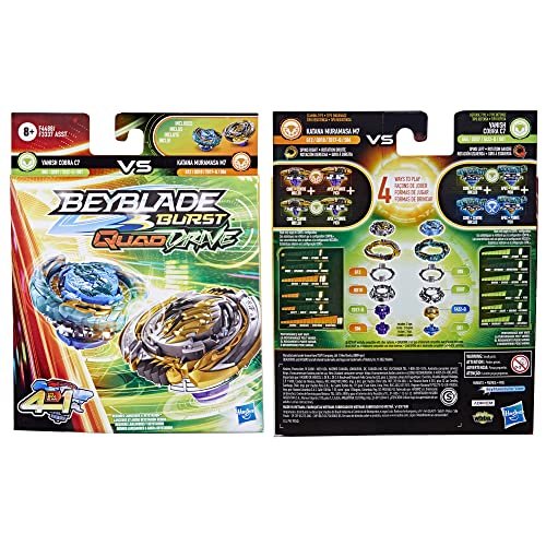 2 peonzas Beyblade Burst Quad Drive – Katana Muramasa M7 VS Vanish Cobra C7 [Hasbro]