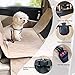 VIVAGLORY Dog Car Seat Covers, Hammock Seat Cover Mesh Visual Window with Extra Strap & Buckles, Waterproof & Nonslip Car Back Seat Cover Convert to Bench Seat Cover & Trunk Liner, Heather Khaki S
