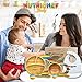 NutriChef Baby and Toddler, 3 compartment plate, bowl, and spoon feeding set- silicone suction, Non-toxic all natural Bamboo baby food plate with silicone bib (Rainbow), Small
