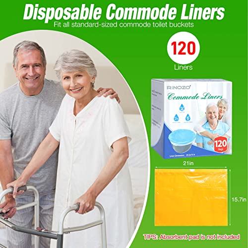 Commode Liners For Bedside Portable Toilet Chair Bucket 120 Count Lavender Scented Disposable Waste Bags For Adults Universal Fit #TOP3