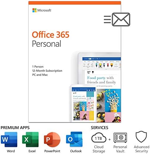 Microsoft Office 365 Personal | 1-year subscription, 1 user, PC/Mac Key Card