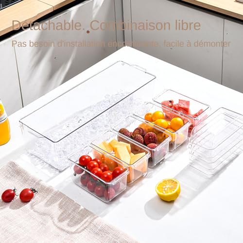 Présentoir réfrigéré transparent de buffet avec compartiments et couvercle de protection - 5