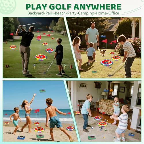 image for TERRAMUS Light Up Golf Play Set - Upgraded Backyard Golf Chipping Game