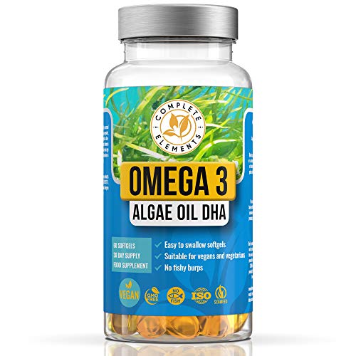 Vegan Omega 3 Algae Oil Capsules - 400mg DHA with Vitamin E