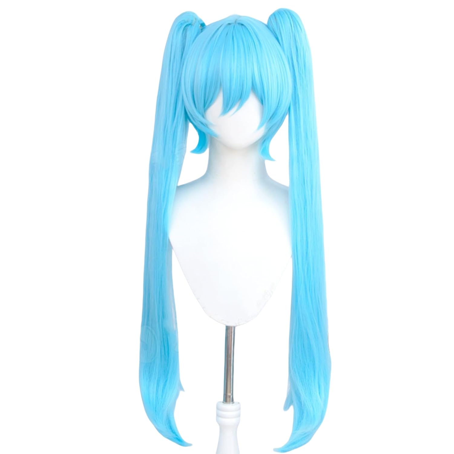 Amazon.co.jp: コスプレウィッグ 水色 ツインテール ロングヘア 耐熱