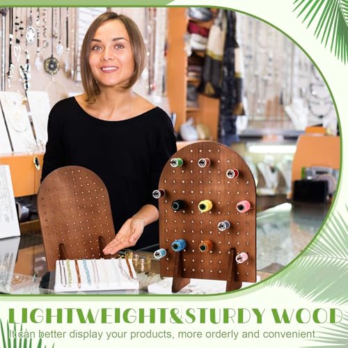 Colingmill 2 Sets Keychain Display Stand Pegboard Display Wood,Light Brown by Colingmill - Used condition - Image 5
