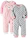 Carter's Baby Girls' 2-Pack Fleece Footless Pajamas, Puppy/Bear, 12 Months