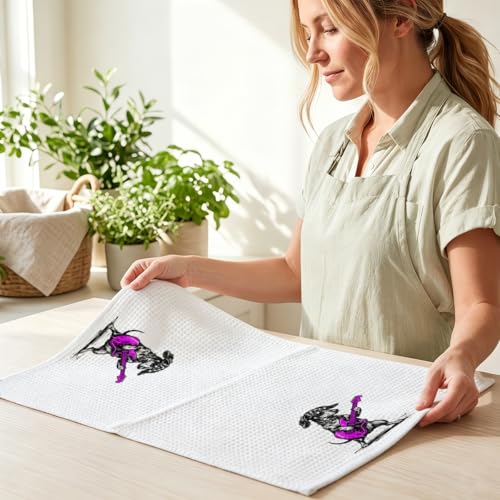 Image of Hanamiya Na Funny Dachshund Kitchen Towels 24x14 Inch, Dachshund Gifts Reusable Dish Towels for Kitchen Bathroom Decor, Waffle Weave Absorbent Tea Towel, Weiner Dog Gifts for Women Mom Friend Girls