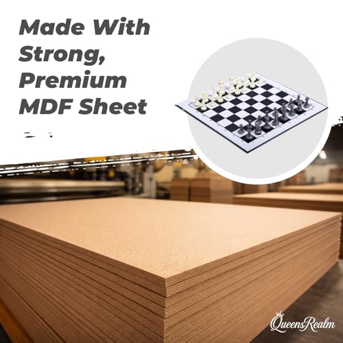 Image of QueensRealm 11.5 Inch Chess Board Set | Premium Foldable Chessboard for Kids and Adults, Lightweight Cardboard Chess Ideal for Indoor Outdoor Travel Chess Set (Folding Chess 11.5 inch x 11.5 inch)