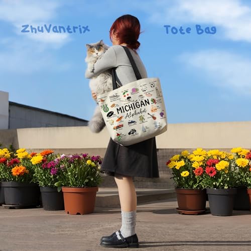 Bolso Tote Michigan con bolsillo interior y diseño estético miniatura 6
