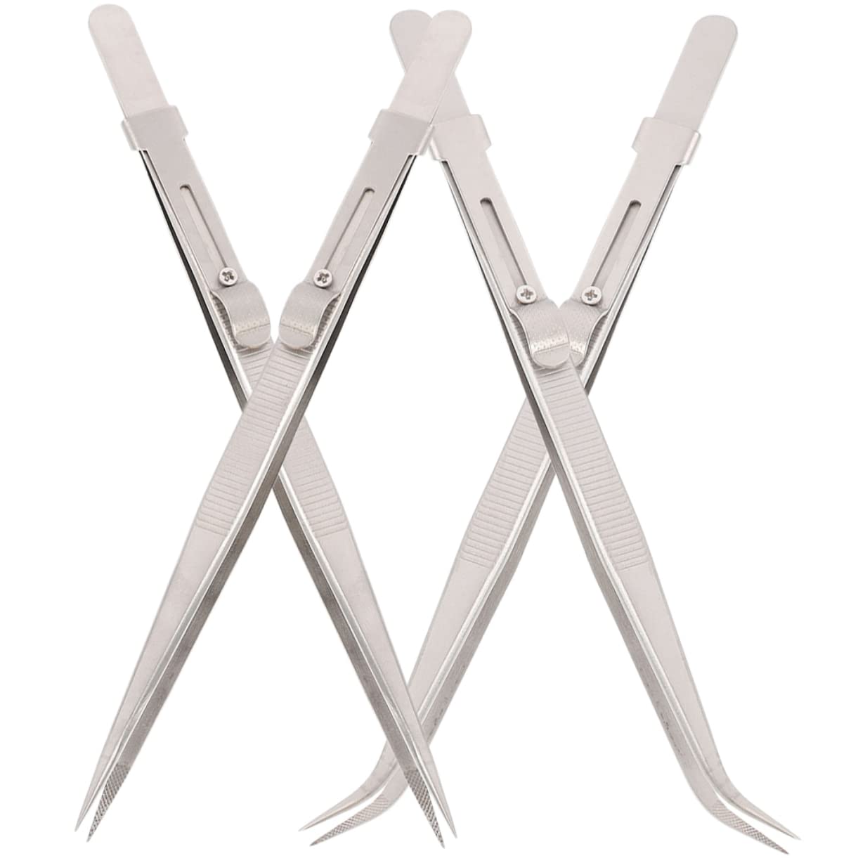 HOLIDYOYO Jewelry Making Tweezers 4pcs Precision Long Tip Nonslip Handcrafting Tweezers for Jewelry Stamp