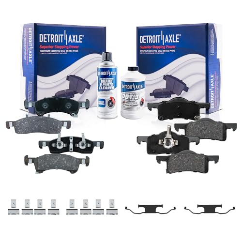 Image of Detroit Axle - Brake Pads for 03-06 Ford Expedition Lincoln Navigator, Front and Rear Ceramic Brake Pads 2003 2004 2005 2006 Replacement