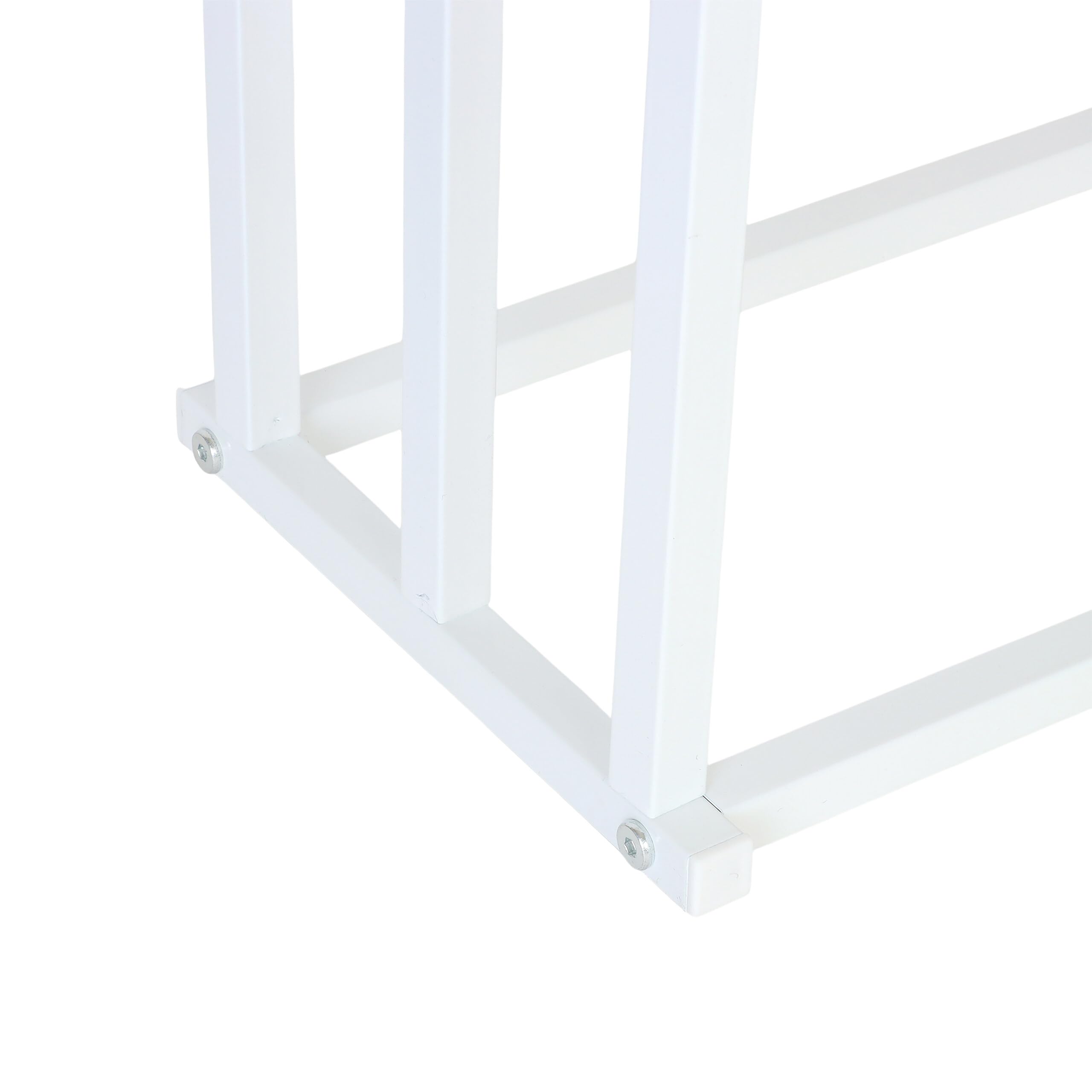 Porte-Serviettes Relaxdays, H x L x P : 86 x 44 x 21 cm, métal, 3 Barres, Salle de Bains, Porte-Serviettes Debout, Blanc