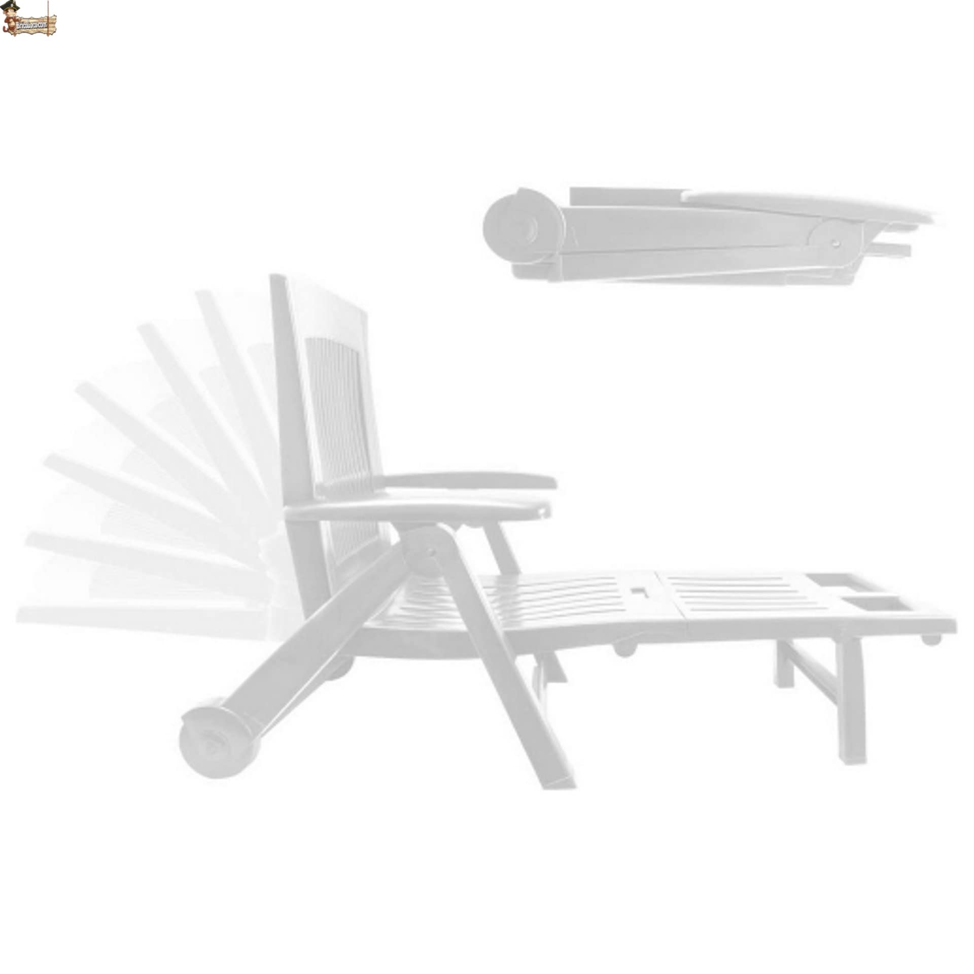 BricoLoco.com Tumbona Plegable con Ruedas para Playa, jardín, Interior o Exterior. Hamaca con Respaldo reclinable, Ruedas y reposabrazos. 72x195x101 cms. Color Blanco.