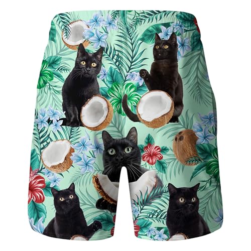 Men's Retro 80s 90s Christmas Hawaiian Shorts Funny Xmas Summer Swim Trunks for Men Beachwear 42