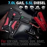 BIUBLE Car Battery Starter, 1000A Peak 12800mAh 12V Car Auto Jump Starter Power Pack with USB Quick Charge 3.0 (Up to 7L…