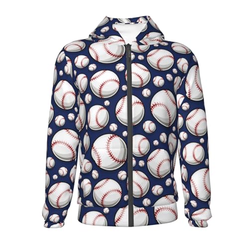 Baseball Softball Ball Kid Hoodies Boys Zip Up Sweatshirts Girls Pullover with Pocket2