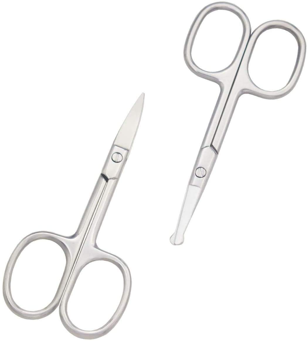 Eyebrow and Nose Hair Scissors, 3.7” Stainless Steel Professional Facial Hair Beard Eyelashes Ear Hairs and Moustache Scissors Trimmer 2 Pieces (B08XQTVK34) Amazon Price History, Amazon Price Tracker