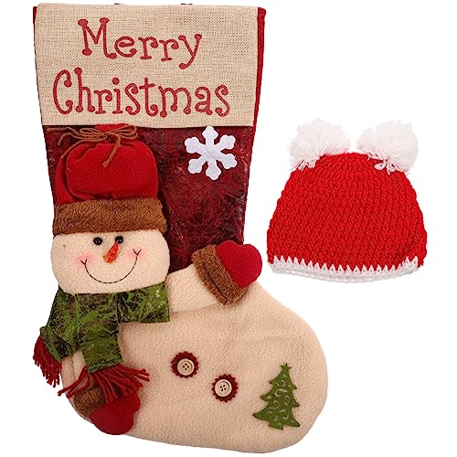 Homoyoyo ちゃん用クリスマス帽子付きスリーピングバッグ 新生児フォトプロップス フォトグラフィー用 新生児用おくるみ お誕生日やパーテ