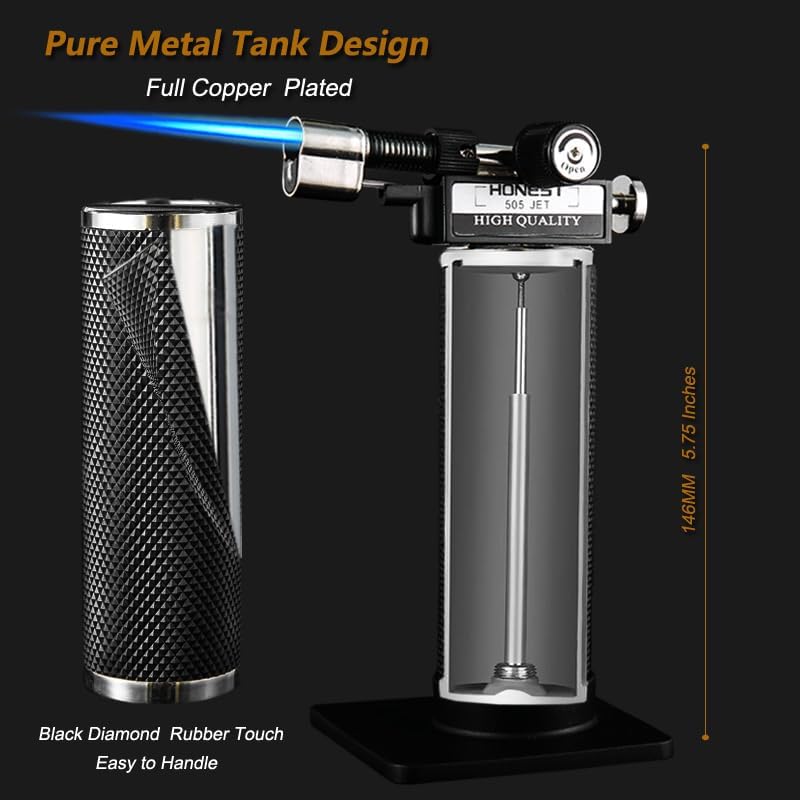 Internal view of HONEST 505 Jet Butane Torch showing full copper plated tank design