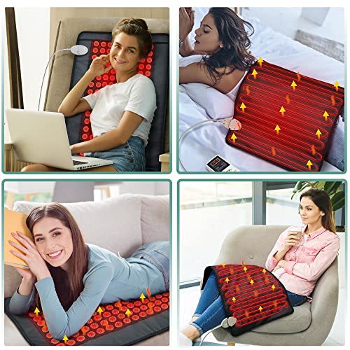 Utk Upgrade Far Infrared Heating Pad For Back, 153 Natural Jade Heat Pad,Memory Function Controller With Time Temperature Adjustable [21"X31"] #TOP6