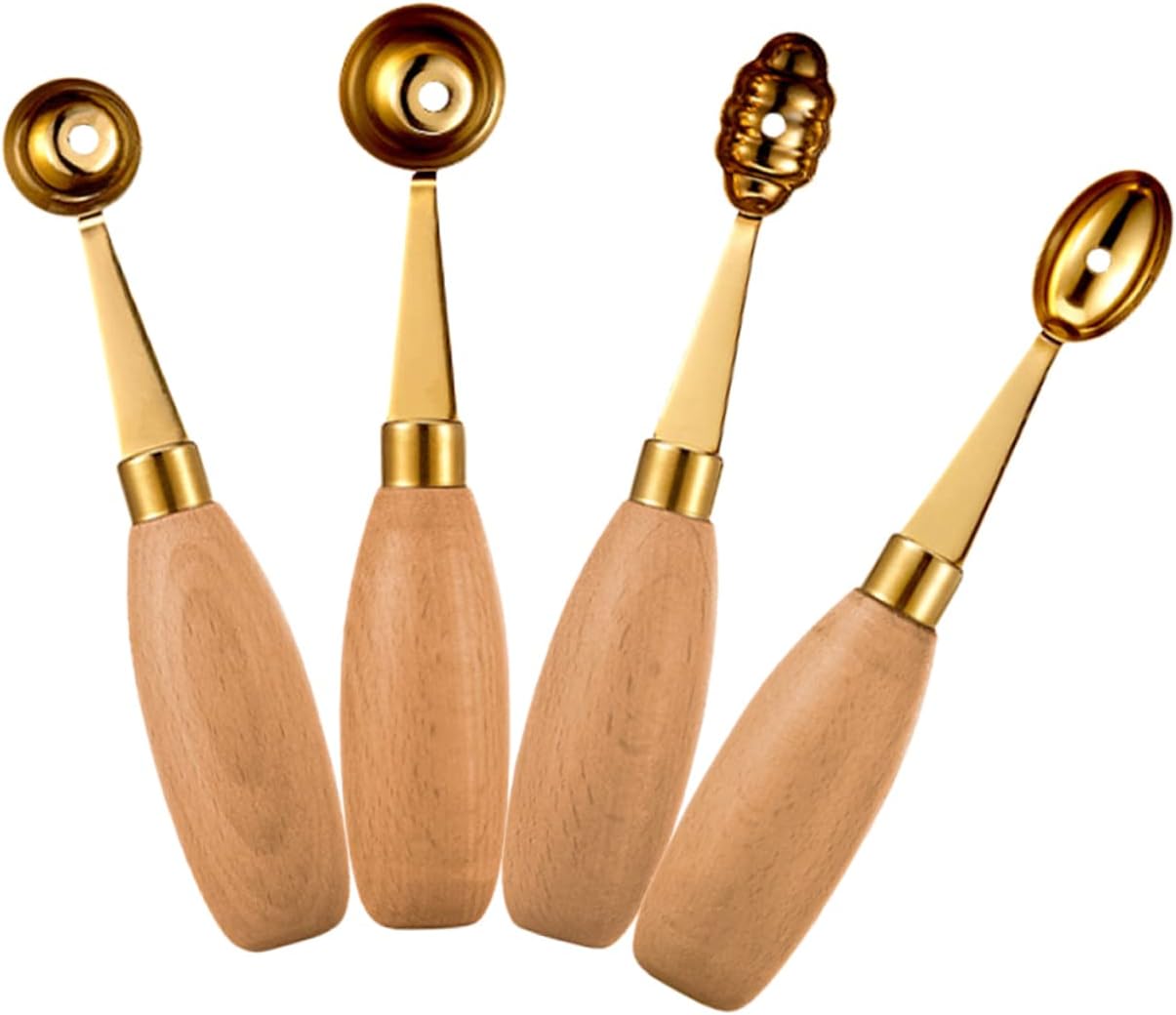 MAGICLULU 4Pcs Melon Baller Scoop Smooth Round Edge Fruit Scooper for Watermelon Cantaloupe Ice Cream Dessert Kitchen Use