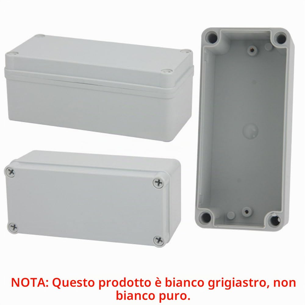 Contenitore in plastica, 150 x 200 x 100 IP65 ABS resistente alle intemperie esterno scatola di giunzione di alimentazione completa di connettore