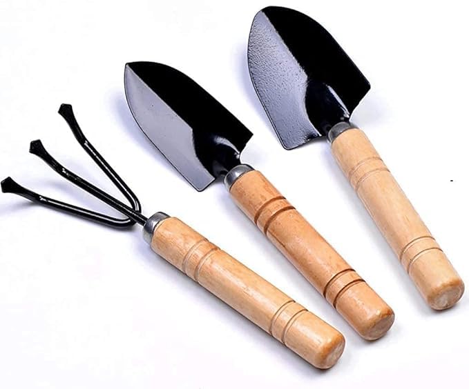 Mahi Supermart Gardening Tool Set - 3 Pcs (Big Shovel, Cultivator, Weeder) | Gardening Tools Kit for Home Gardening | Terrace Gardening Accessories | Necessary Farming Tiller, Spade, Trowel