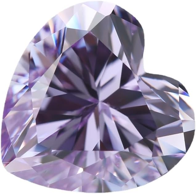 XIANGMO 200pcs 5x5mm Heart Cut Loose CZ Synthetic Gemstone 5A Lavender Color Cubic Zirconia Stone for Ring Earring Bracelet Necklace Pendants Jewelry Making