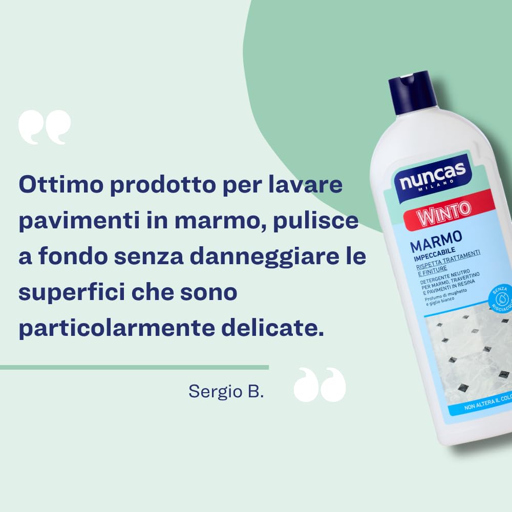 Nuncas - Winto Marmo - Detergente per Pavimenti in Marmo - Multipack - Confezione da 3 x 1000 ml